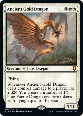Ancient Gold Dragon (CLB, Lightly Played,)