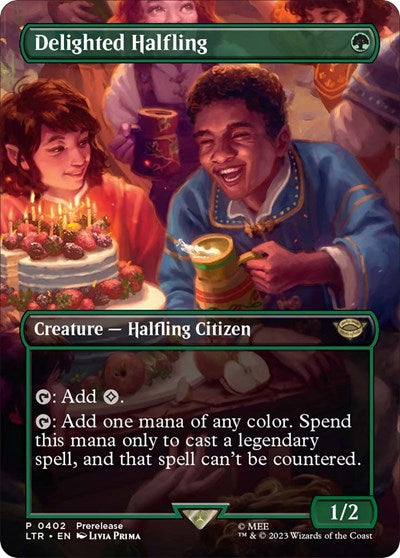Delighted Halfling Borderless (LTR, Near Mint, Foil)