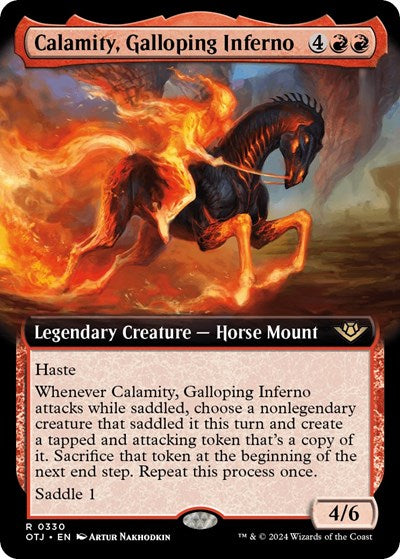 Calamity Galloping Inferno Extended Art (OTJ, Near Mint, Foil)
