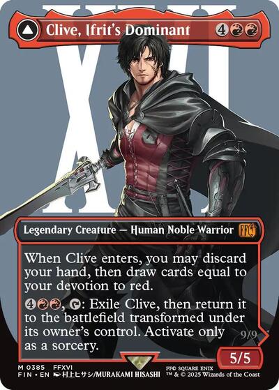 Clive, Ifrit's Dominant (0385) (Borderless) (FIN, Near Mint,)