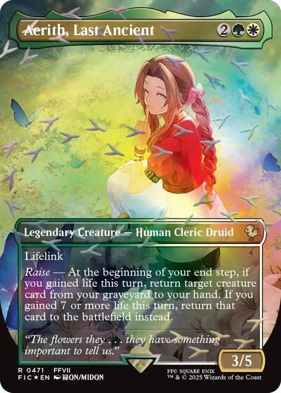 Aerith, Last Ancient (Borderless) (Chocobo Track Foil) (FIC, Near Mint, Foil)