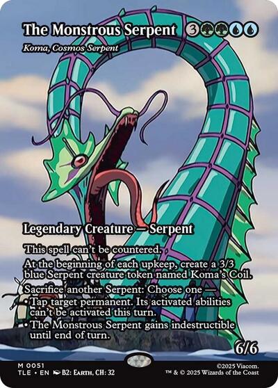 The Monstrous Serpent Koma Cosmos Serpent Borderless (TLE, Near Mint, Foil)