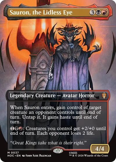 Sauron, the Lidless Eye (Borderless) (HOC, Near Mint, Foil)
