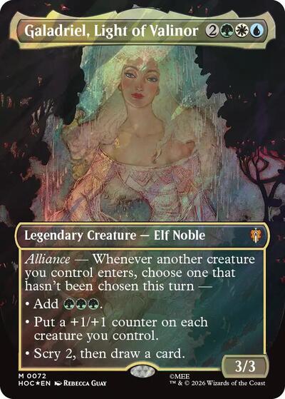 Galadriel Light of Valinor Borderless Surge Foil (HOC, Lightly Played, Foil)