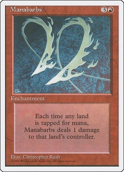 1995 Magic: The Gathering: Fourth Edition (4ED) - Manabarbs (#212, Rare) (, Lightly Played)