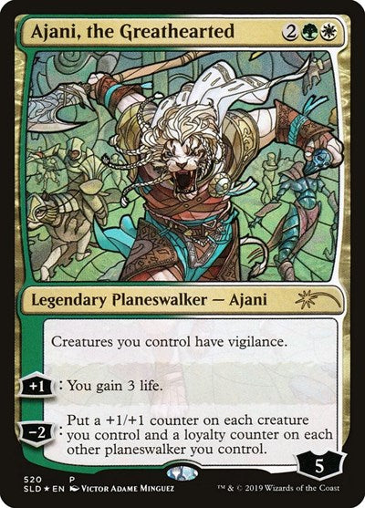Ajani, the Greathearted (Stained Glass) (SLD, Near Mint, Foil)