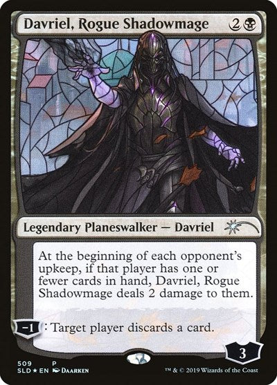 Davriel, Rogue Shadowmage (Stained Glass) (SLD, Lightly Played, Foil)
