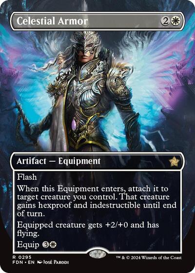 Celestial Armor Borderless (FDN, Near Mint,)