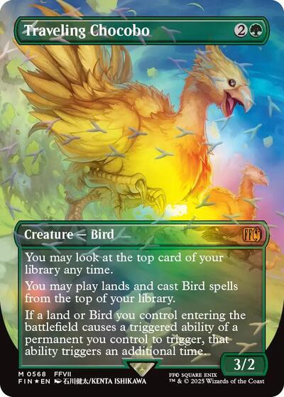 Traveling Chocobo (Borderless) (Chocobo Track Foil) (FIN, Near Mint, Foil)