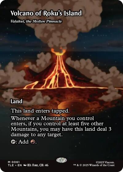 Volcano of Rokus Island Valakut the Molten Pinnacle Borderless (TLE, Near Mint,)