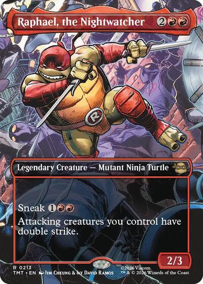 Raphael the Nightwatcher Borderless (TMT, Near Mint, Foil)