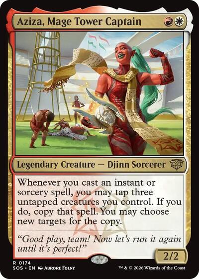 Aziza Mage Tower Captain (SOS, Near Mint, Foil)