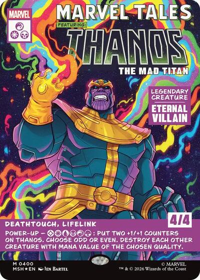 Thanos, The Mad Titan (Borderless) (0400) (MSH, Near Mint, Foil)