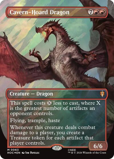 Cavern Hoard Dragon Borderless Surge Foil (HOC, Near Mint, Foil)