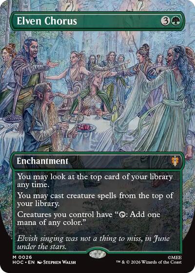 Elven Chorus (Borderless) (HOC, Near Mint,)