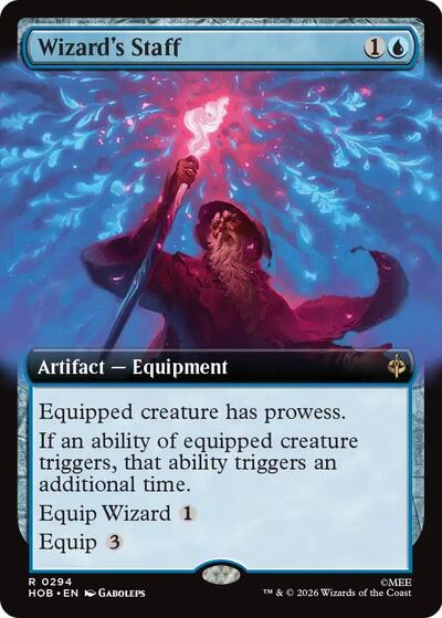 Wizard's Staff (Extended Art) (HOB, Near Mint, Foil)