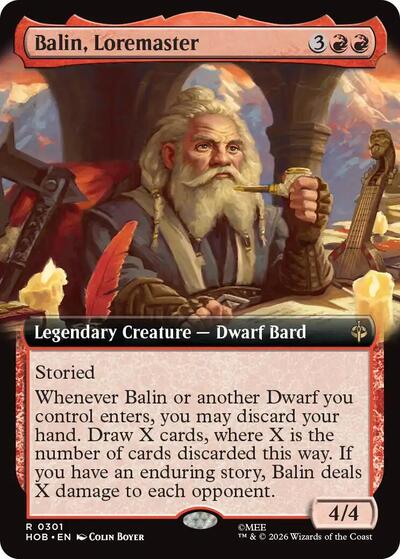 Balin, Loremaster (Extended Art) (HOB, Near Mint,)